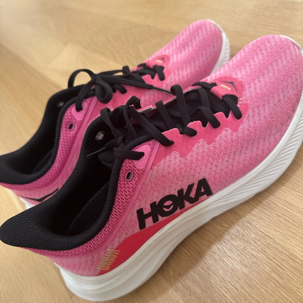 Hoka Women's Pink and Black Athletic Running Shoes